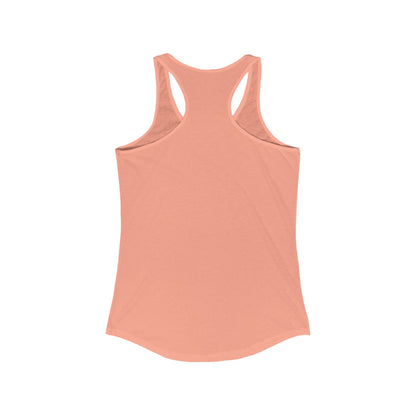 PrintOne1 baroque-style logo on racerback tank top for women, styled for versatility.


