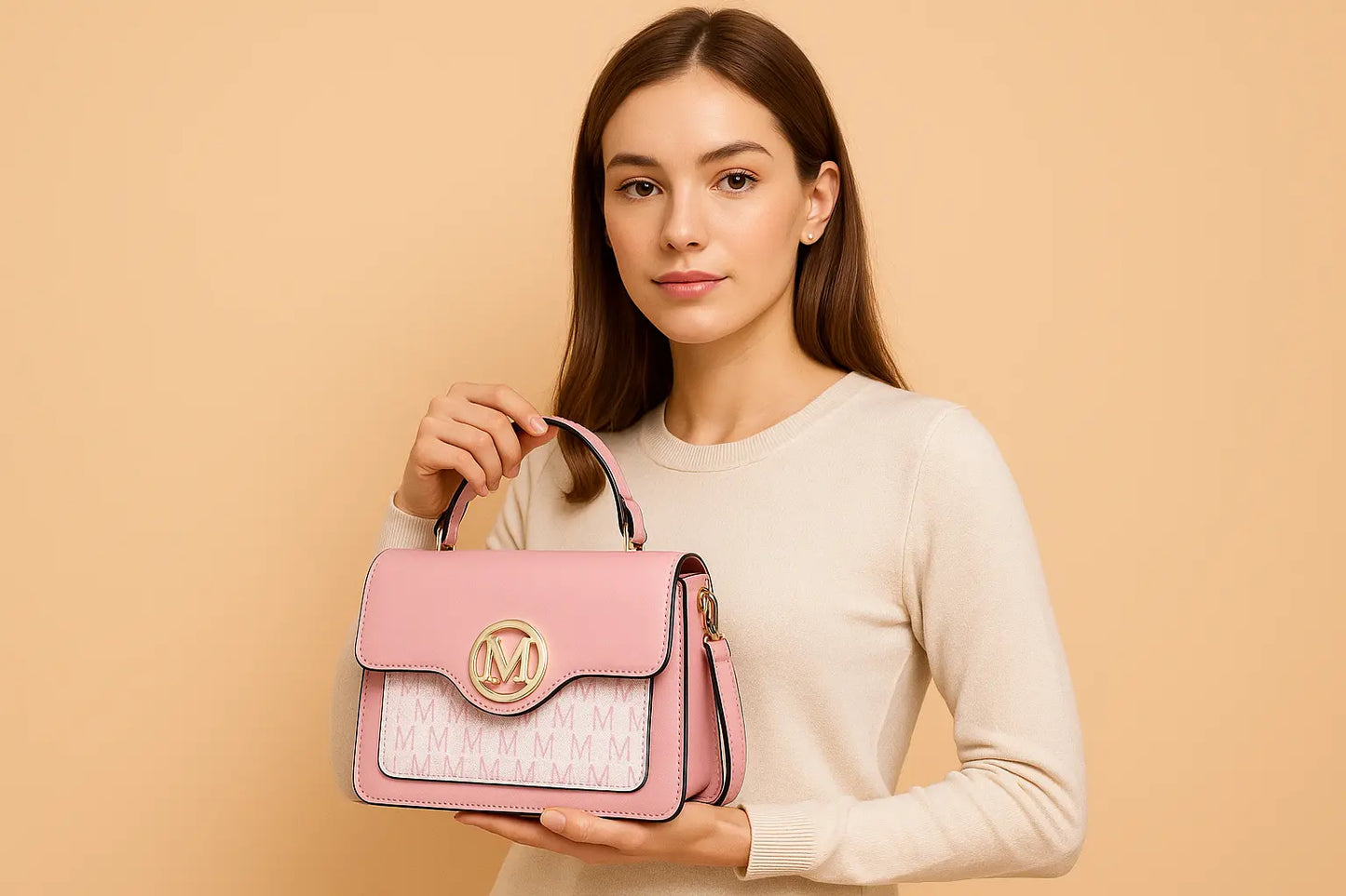 Printed Shoulder Messenger Bag for Women – Compact 22×16×8 cm, Organized Pockets