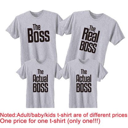Printed parent-child T-shirt – baby romper “the baby boss”