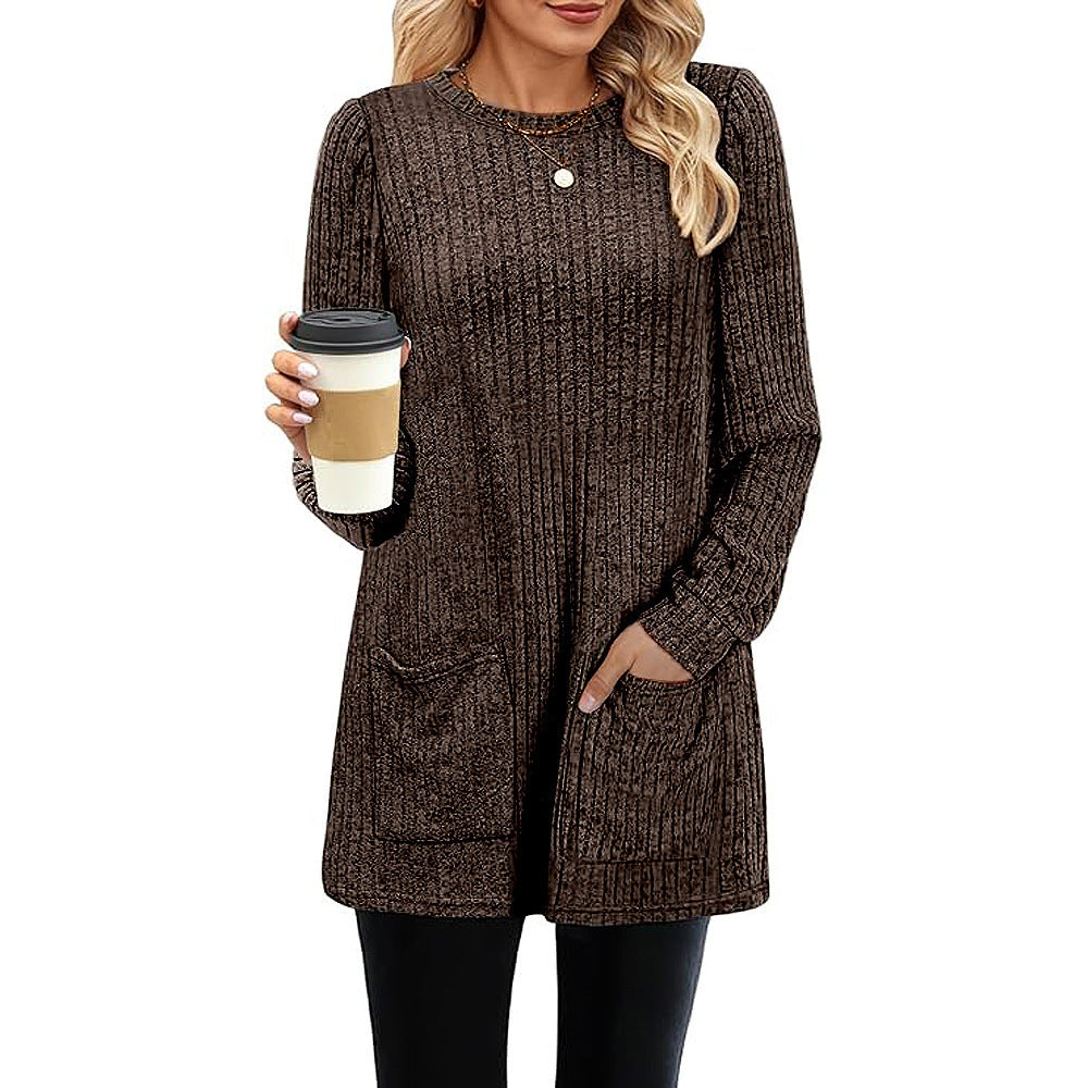 Mid-Length Solid Color Long Shirt for Women - Shop Now