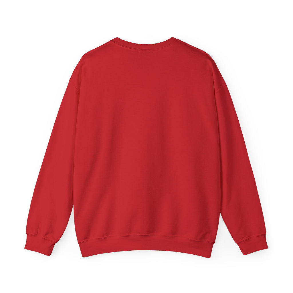 White unisex fall sweatshirt showcasing vibrant orange leaf design

