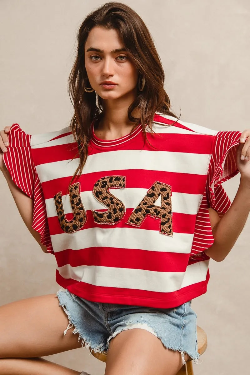 Relaxed-fit striped cotton top for everyday outfits.

