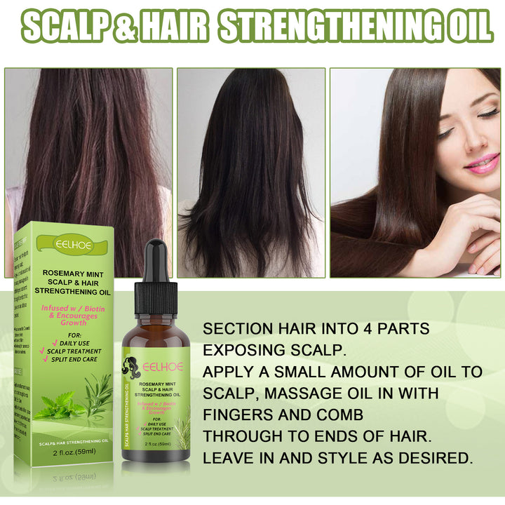 Repair scalp damage with Rosemary Mint Hair Growth Oil essence