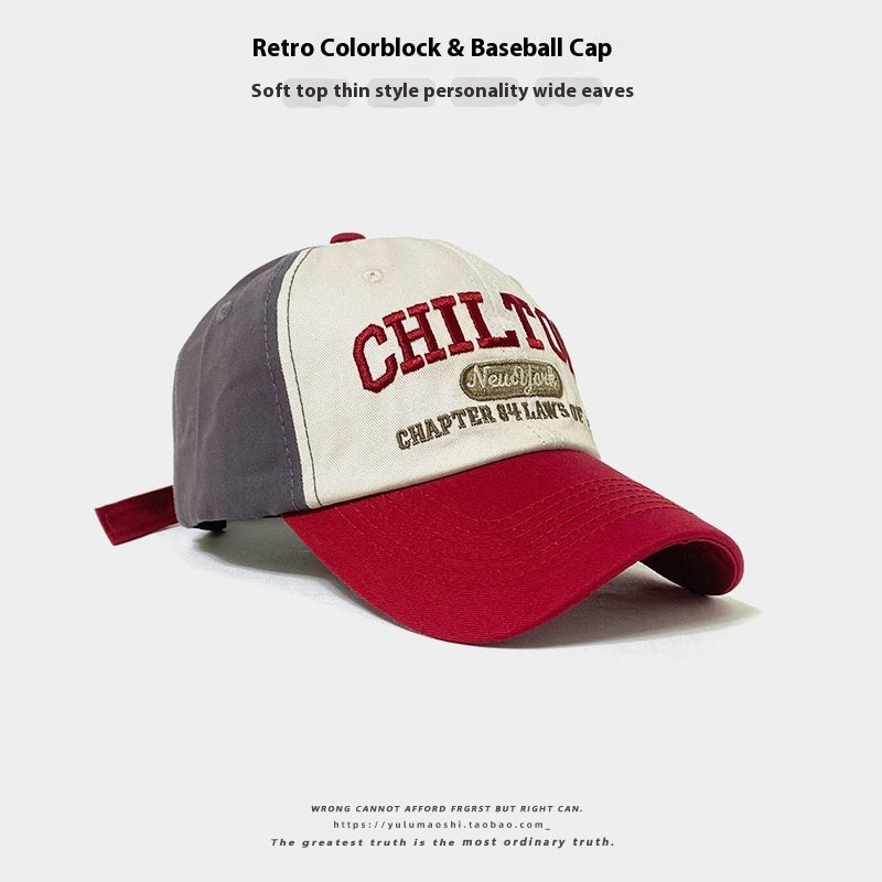 Retro Color Matching Baseball Cap – dome crown silhouette, retro vibe