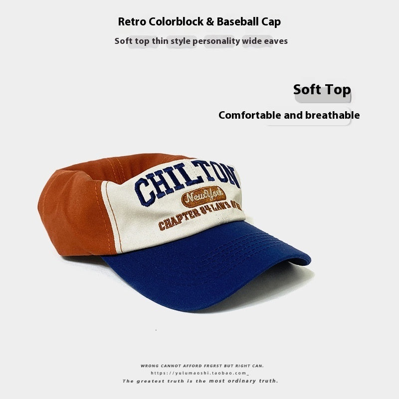 Retro Color Matching Baseball Cap – lightweight, breathable fabric for hot days