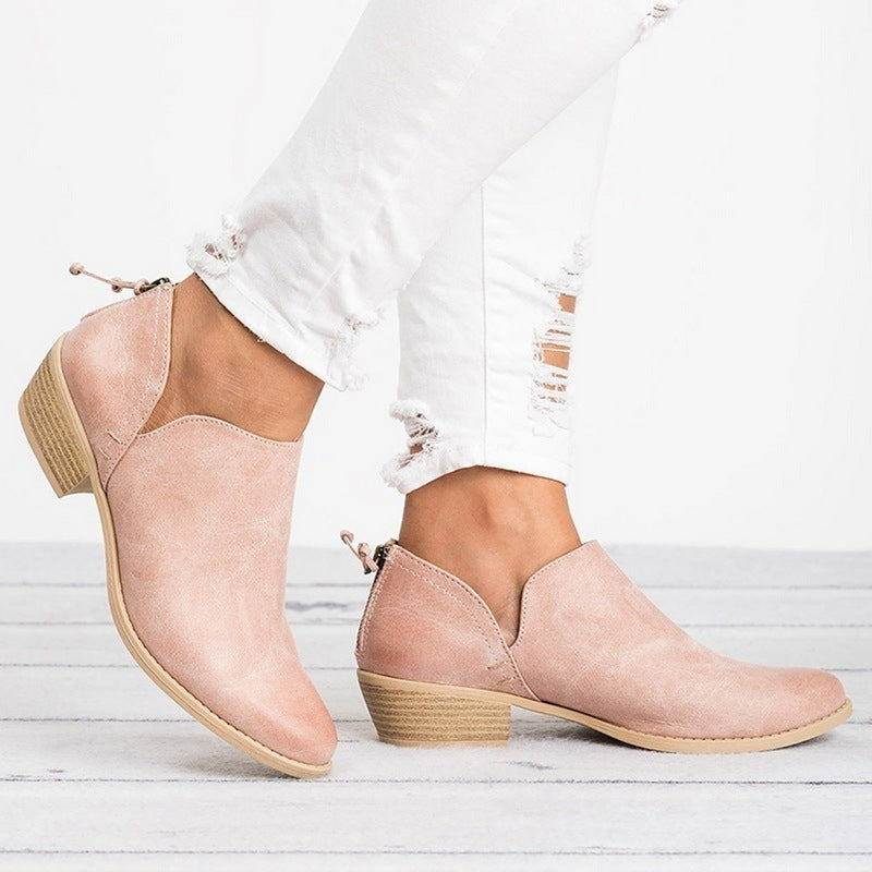 Retro High Heel Ankle Boots – stable rubber sole comfort