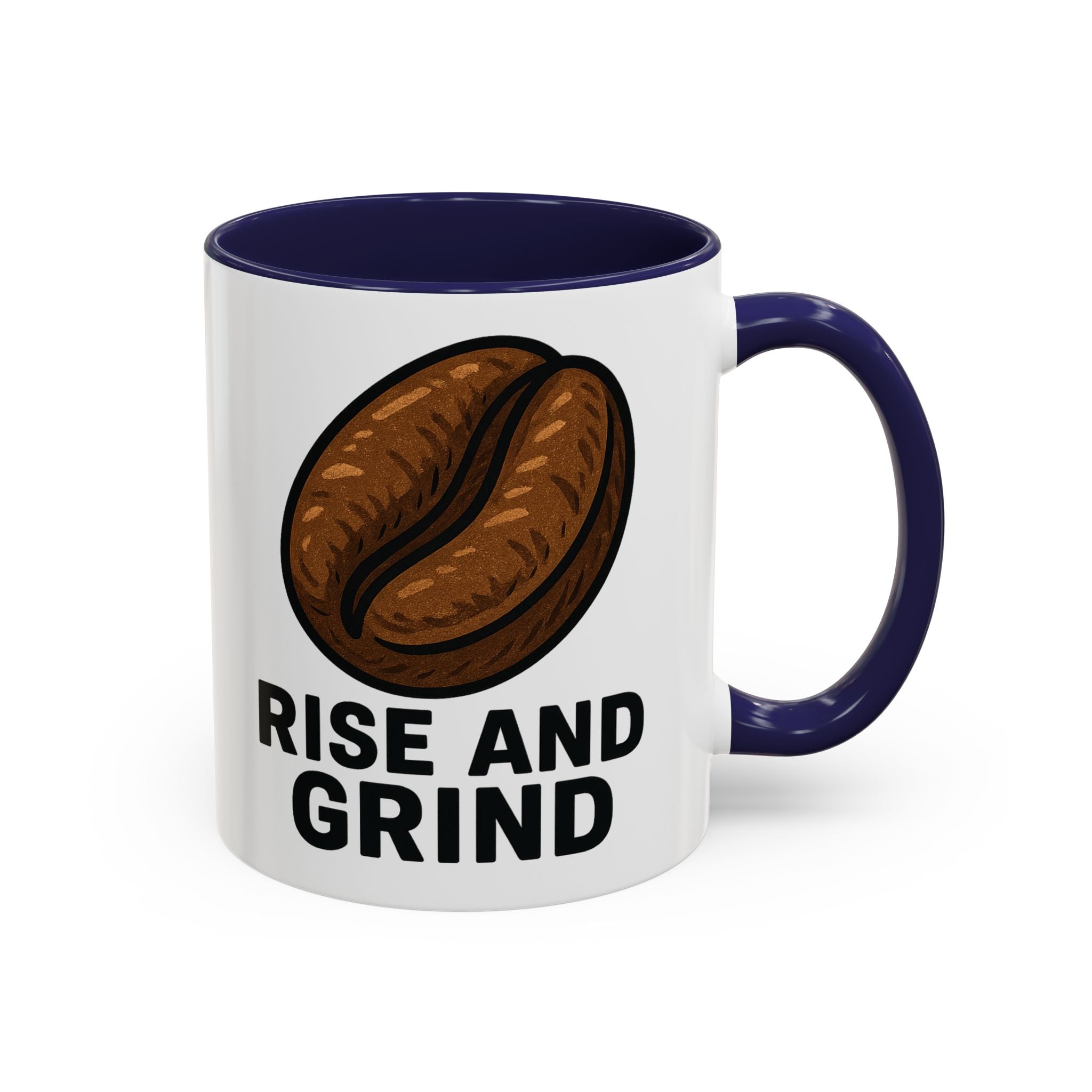Rise and Grind Ceramic Mug in Home Office Setup

