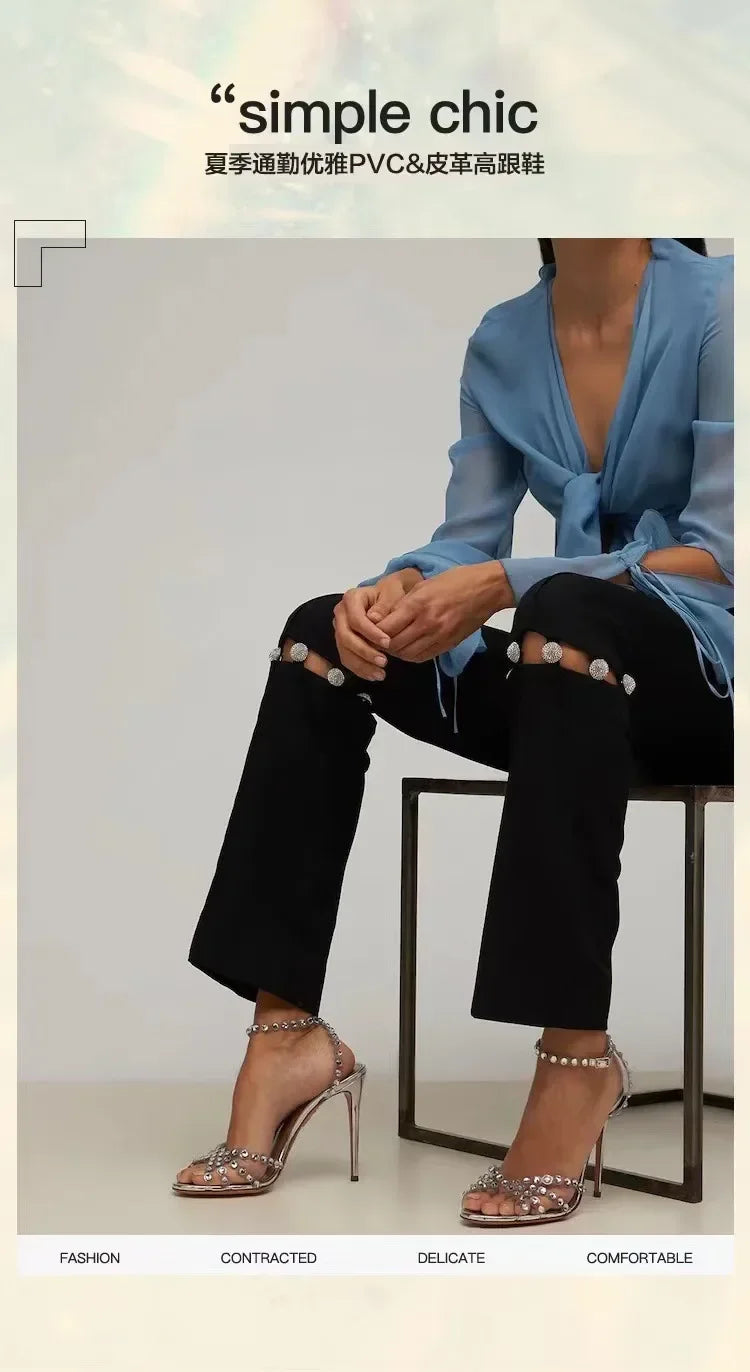 Runway pose – luxe silver rhinestone heels for prom and events