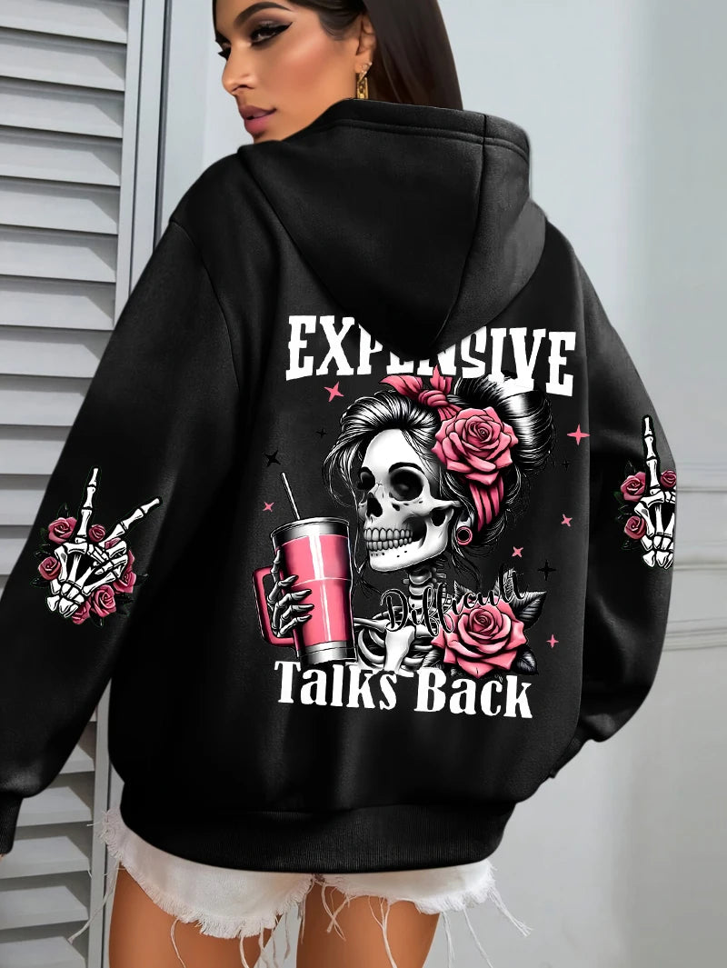 Women's Graphic Hoodie - Funny Printed Pullover