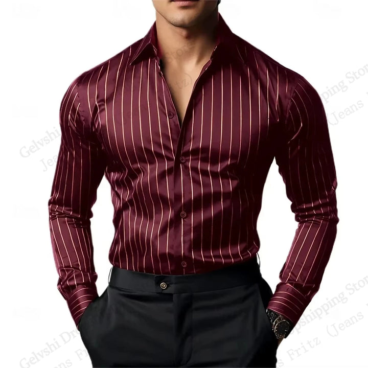 mens satin shirt striped pattern texture closeup luxury feel