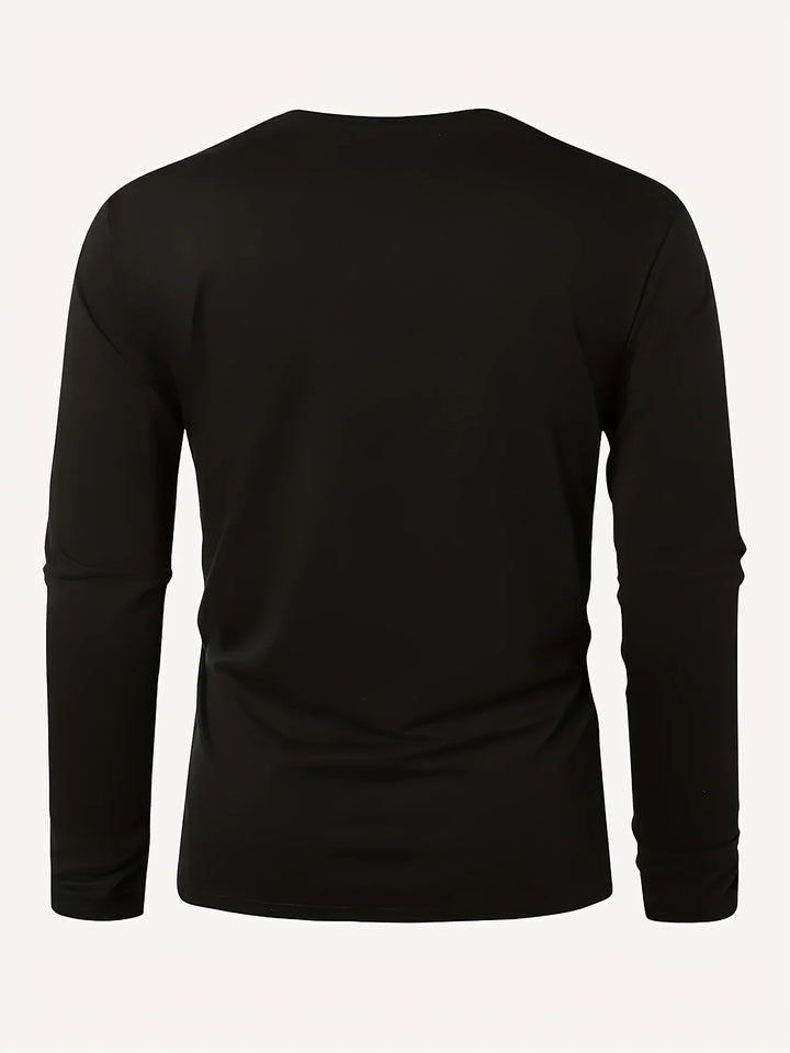 Los Angeles long sleeve tee angled view with loose fit and straight hem, easy layering piece for four-season outfits
