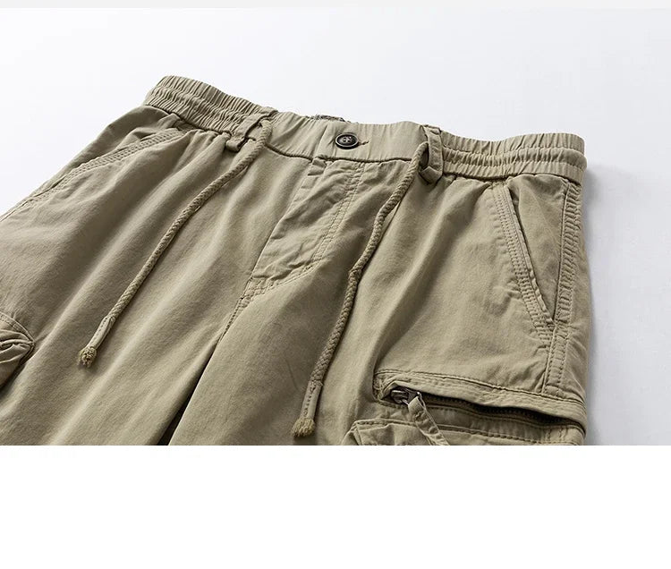 Original close-up of the khaki cargo shorts&