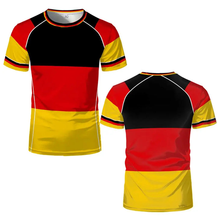German Football Jersey Flag Map Quick Dry Sport T-Shirt