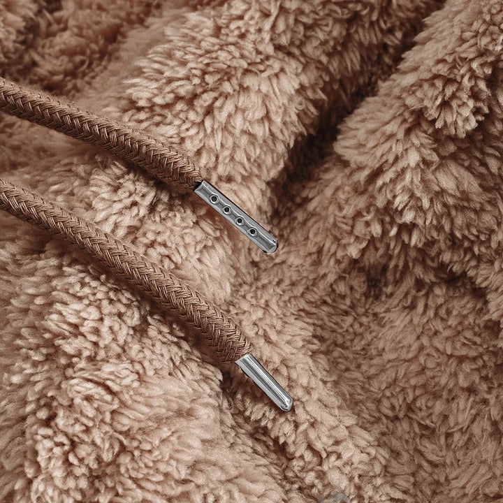 Jacquard Hoodie for Men with Velvet Texture and Pattern