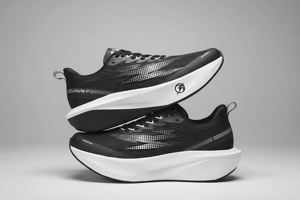 men's running shoes EVA outsole tread detail showing non-slip grip for running and walking on pavement
