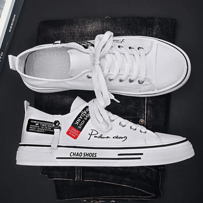 canvas skate shoes men minimal design streetwear outfit match
