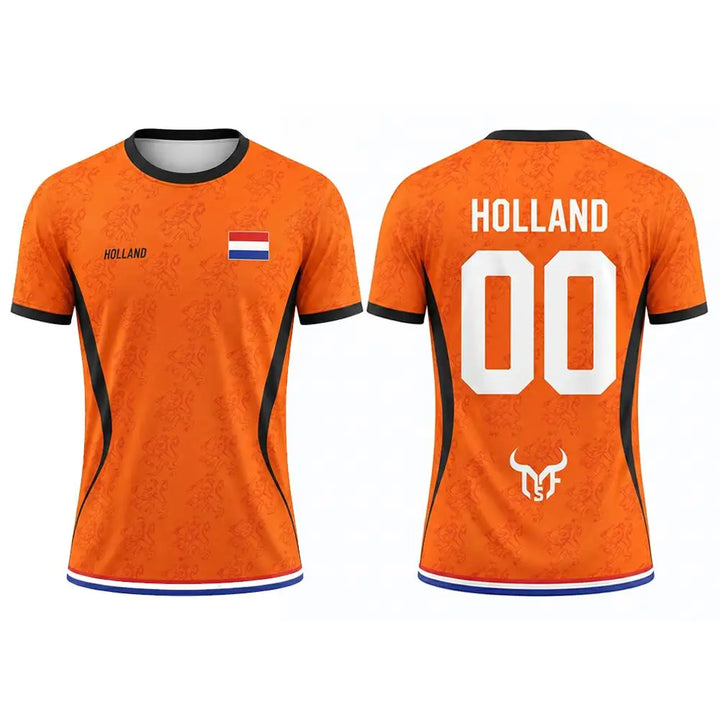 Netherlands Football Jersey 3D Flag Print Quick Dry Tee