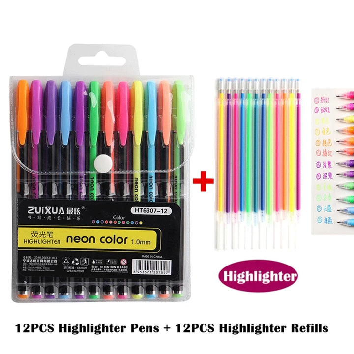 Glitter Gel Pens Set – 48 Colors for Art &amp; School