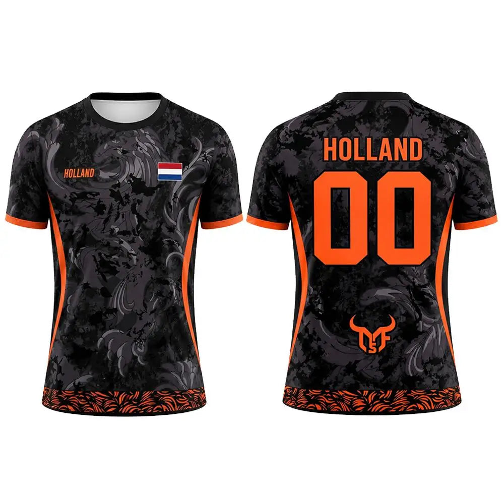 Netherlands Football Jersey 3D Flag Print Quick Dry Tee