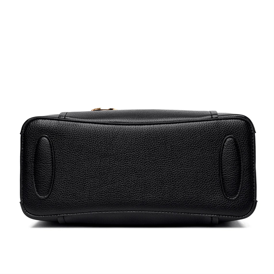 Vegan Leather Tote Bag - 3-Layer Zip, Roomy & Chic Days