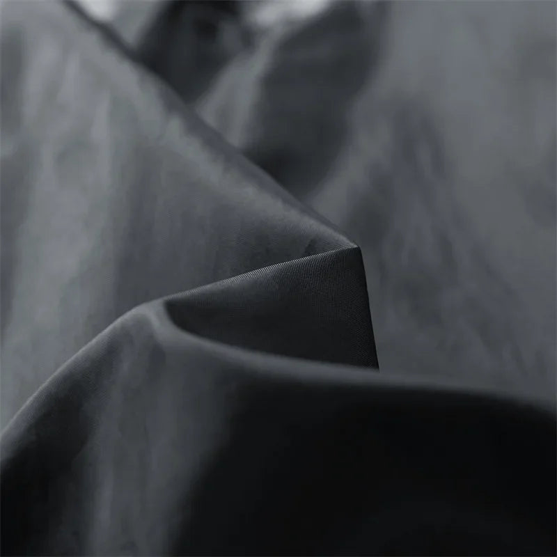 Close-up of black jacket lining material
