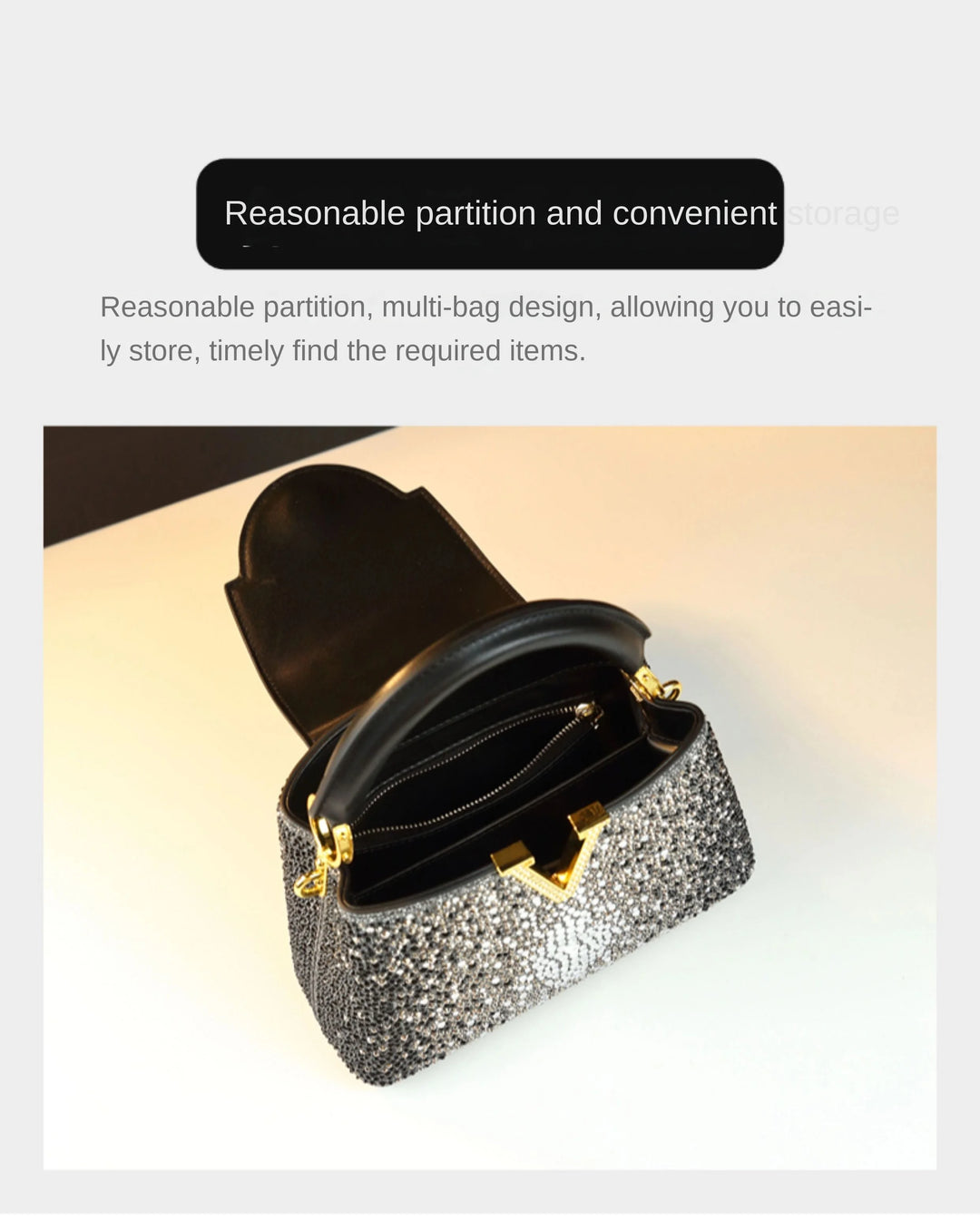 Genuine Leather V-Accent Crossbody – 21×13 cm