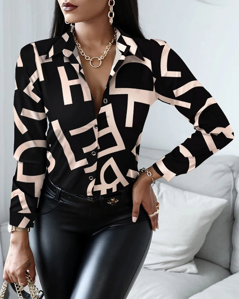 Women’s Printed Blouse – Chain, Floral, Geometric