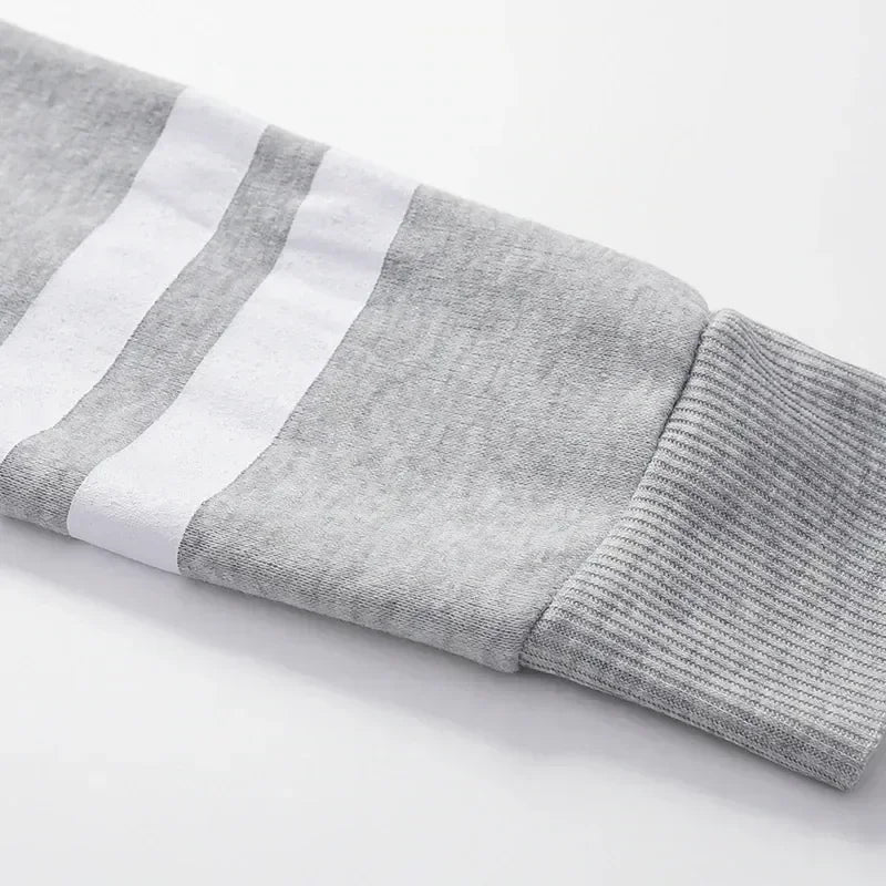 Tracksuit - Striped Hoodie & Sweatpants Set, All-Season