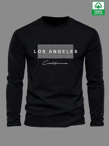 Men's Los Angeles Long Sleeve Tee - Soft Cotton Comfort