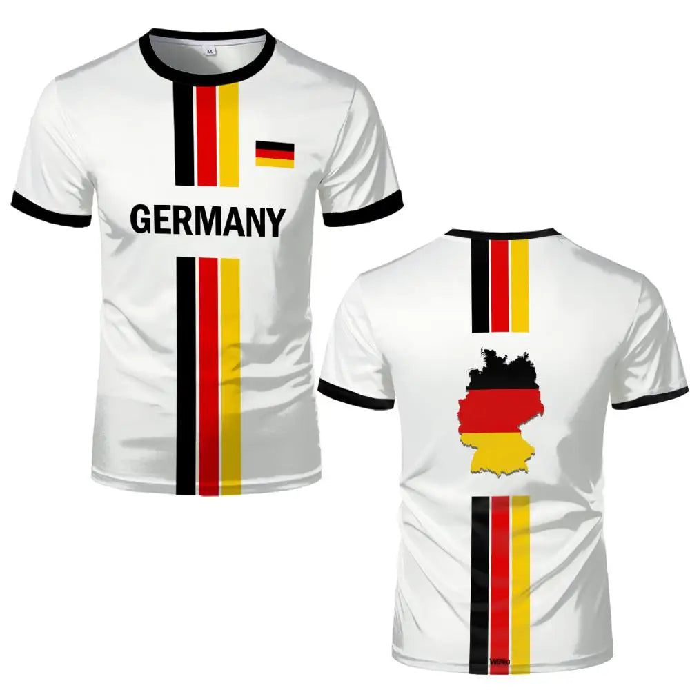 German Football Jersey Flag Map Quick Dry Sport T-Shirt