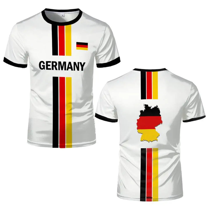 German Football Jersey Flag Map Quick Dry Sport T-Shirt