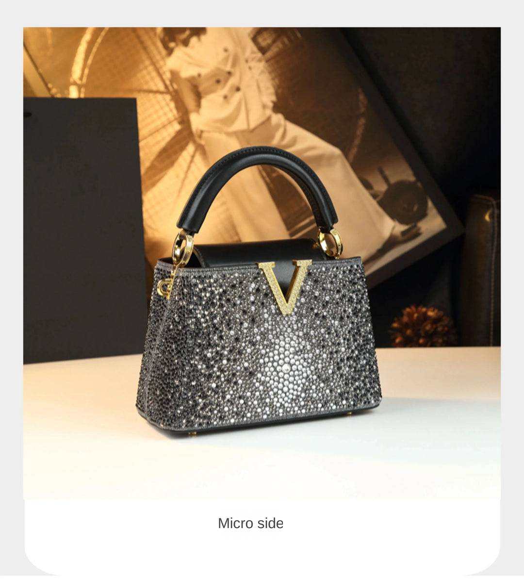 Genuine Leather V-Accent Crossbody – 21×13 cm