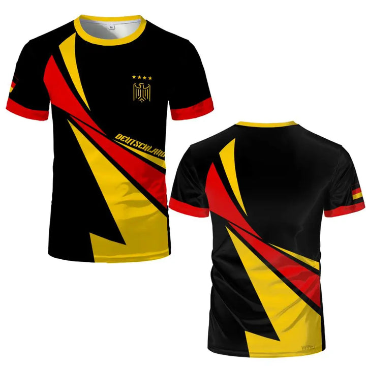 German Football Jersey Flag Map Quick Dry Sport T-Shirt