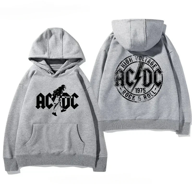 Retro band hoodie men paired with sneakers urban style