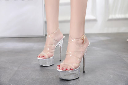 Transparent PVC High Heels – 15 cm Crystal Lift