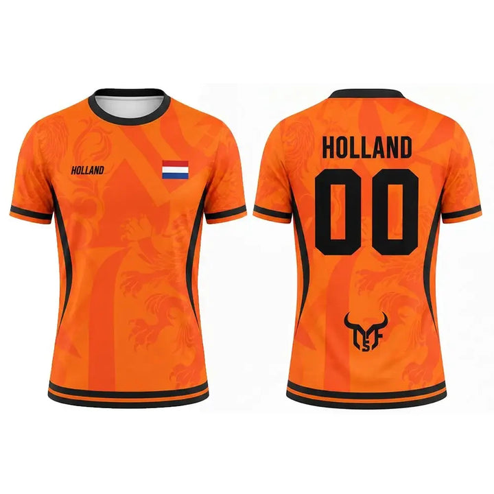 Flag print fan tee with breathable and anti-pilling features