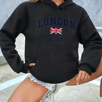 Women's Oversized Hooded Sweatshirt – London Print Cozy