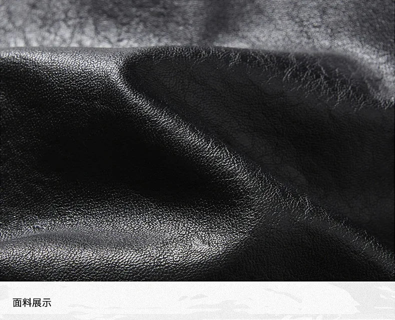 Men’s PU Leather Jacket – Warm Fleece, Ride Ready