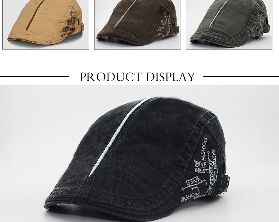 Men Beret – Adjustable Cotton Driver Cap Comfort