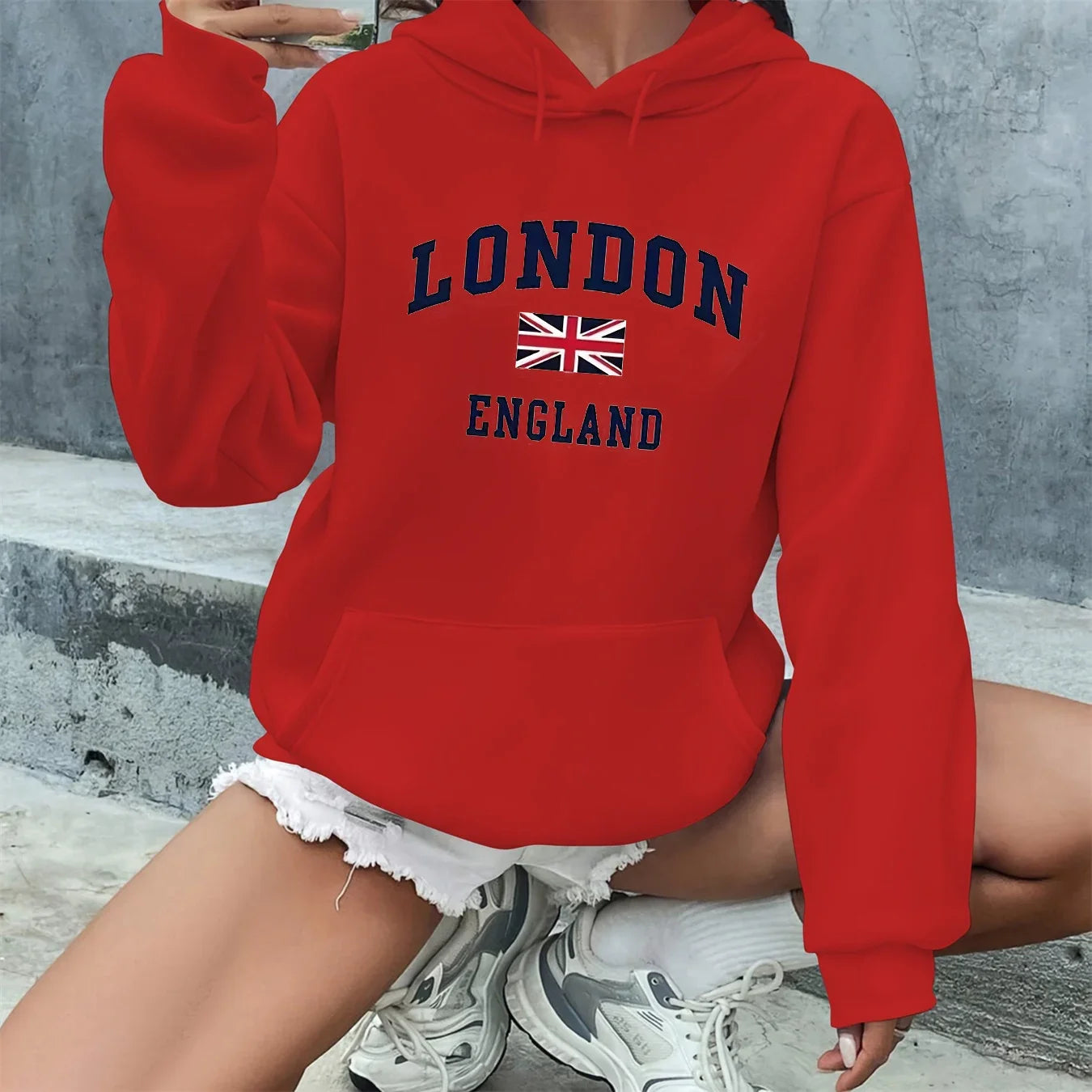 Women's Oversized Hooded Sweatshirt – London Print Cozy