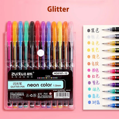 Glitter Gel Pens Set – 48 Colors for Art & School