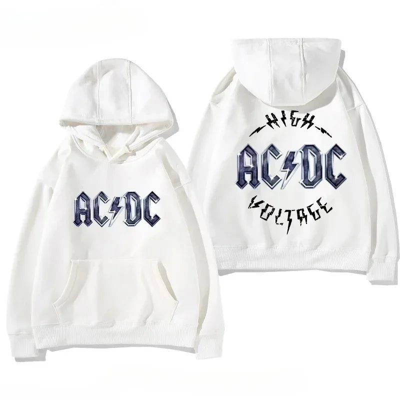 Men's AC/DC Retro Fleece Hoodie for Autumn Winter