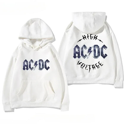 Men's AC/DC Retro Fleece Hoodie for Autumn Winter