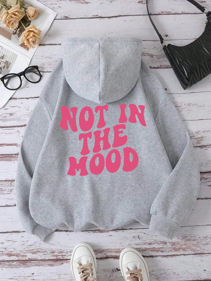 Plus Size “Not in the Mood” Hoodie – Cozy Fit