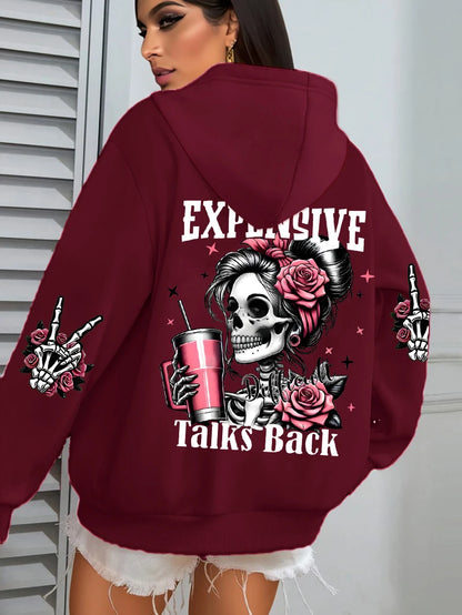 Women's Graphic Hoodie - Funny Printed Pullover
