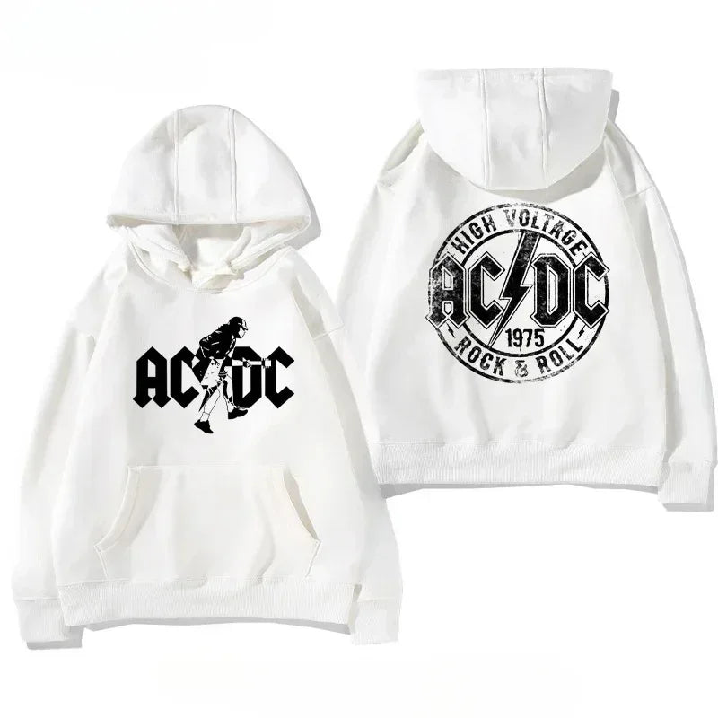 Men's AC/DC Retro Fleece Hoodie for Autumn Winter