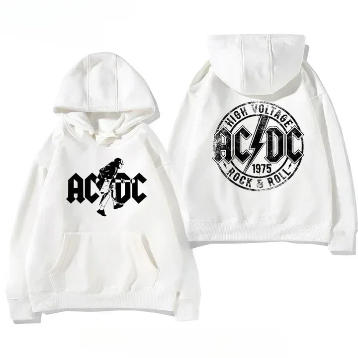 Men's AC/DC Retro Fleece Hoodie for Autumn Winter