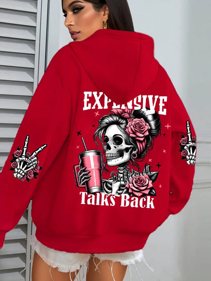 Women's Graphic Hoodie - Funny Printed Pullover