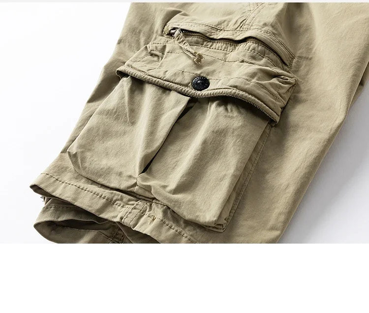 Original close-up of the khaki cargo shorts&