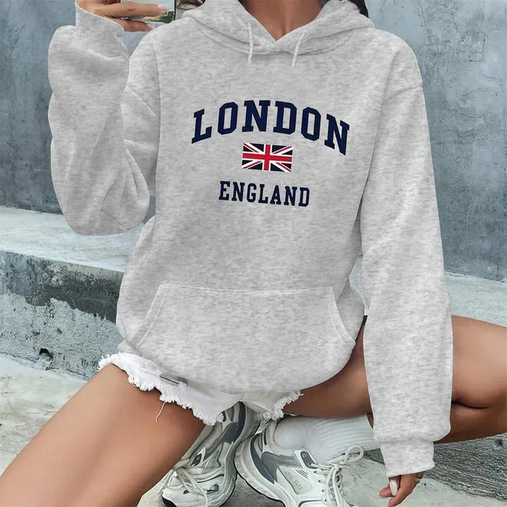 Casual autumn winter pullover sweatshirt long sleeve back with letter pattern
